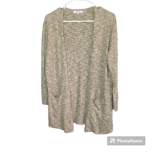 Madewell Women's‎ Marled Summer Ryder Cardigan Sweater Tan/White Size XS